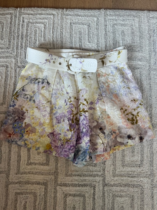Zimmermann Pants - Zimmermann Floral Belted Linen Shorts | Size 2